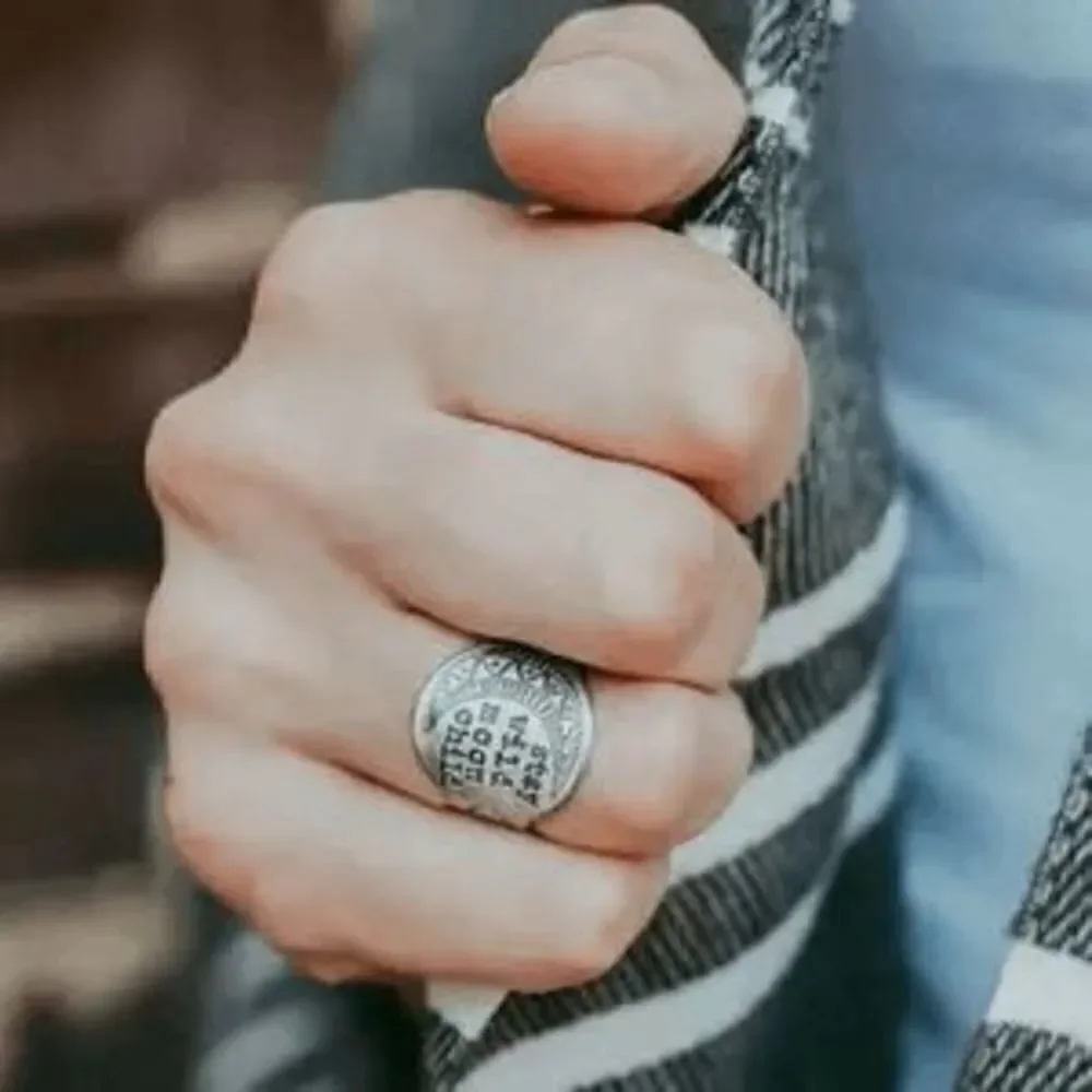 Stay Wild Moon Child Antique Silver Copper Unisex Ring Triple Moon Goddess